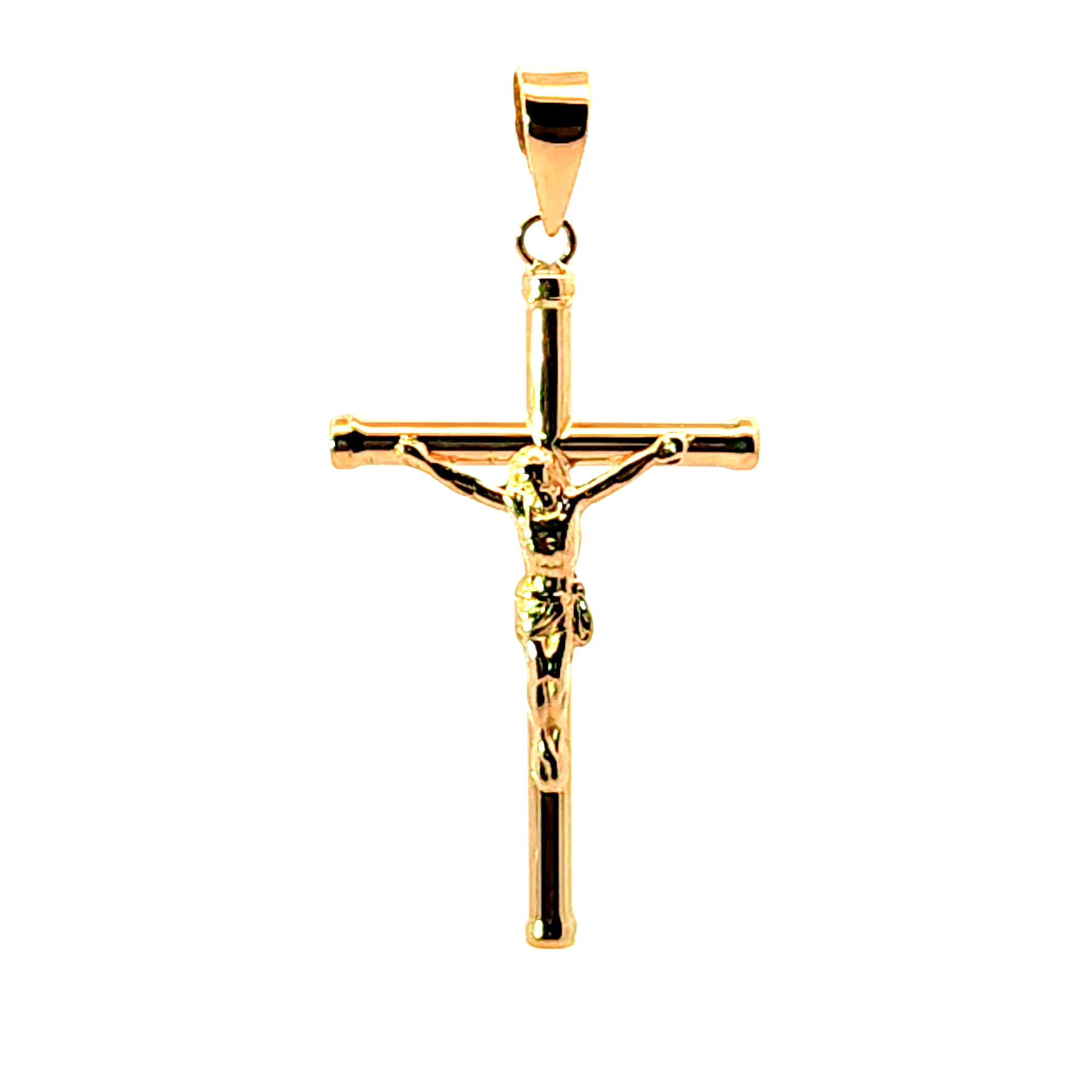 Colgante de oro 18k diseño cruz con Cristo 1