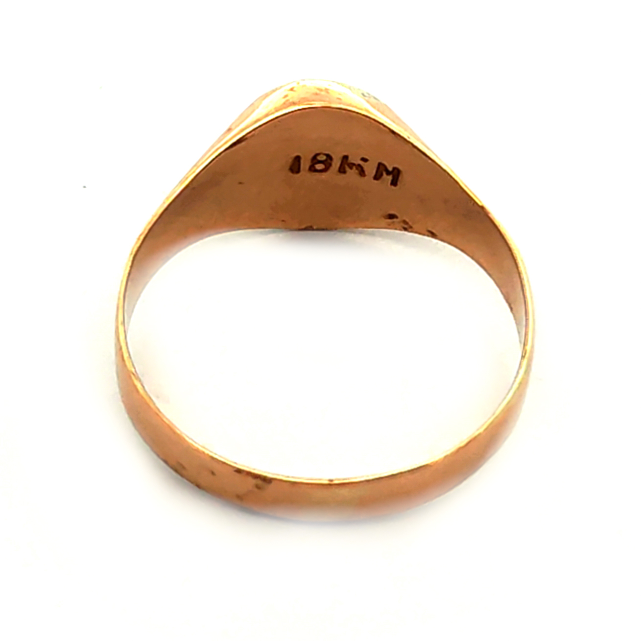 Anillo de oro 18k diseño sello circular, peso 2,70 grs talla 21 4