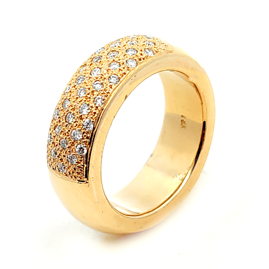 Anillo de oro 18k modelo grueso con circones, peso 10,65 grs talla 18 1