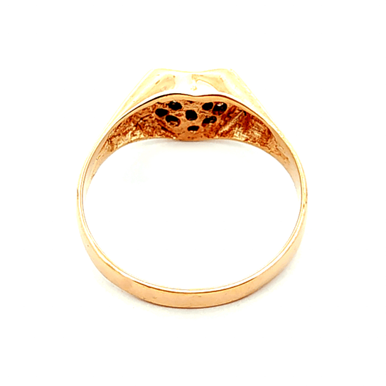 Anillo de oro 18k modelo de corazon central con circones, peso 2,50 grs talla 14 4