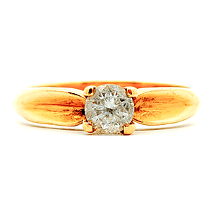 Anillo de oro 18k solitario con circon, peso 2,87 grs talla 14