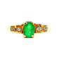 Anillo de oro 18k modelo solitario con piedra verde central, peso 2,91 grs talla 15 - Miniatura 2