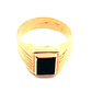 Anillo de oro 18k, tipo sello con piedra onix, peso 7 grs, talla 27 - Miniatura 3