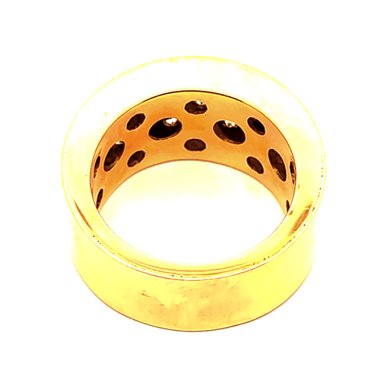 Anillo de oro 18k, con micro circones, peso 8,34 grs, talla 13 4