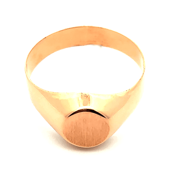 Anillo de oro 18k modelo sello liso, peso 2,50 grs, talla 18 3