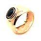 Anillo de oro 18k con piedra negra central, peso  6,40 grs, talla 15 - Miniatura 1