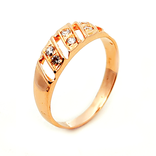 Anillo de oro 18k con circones centrales, peso 2,50 grs talla 17 1