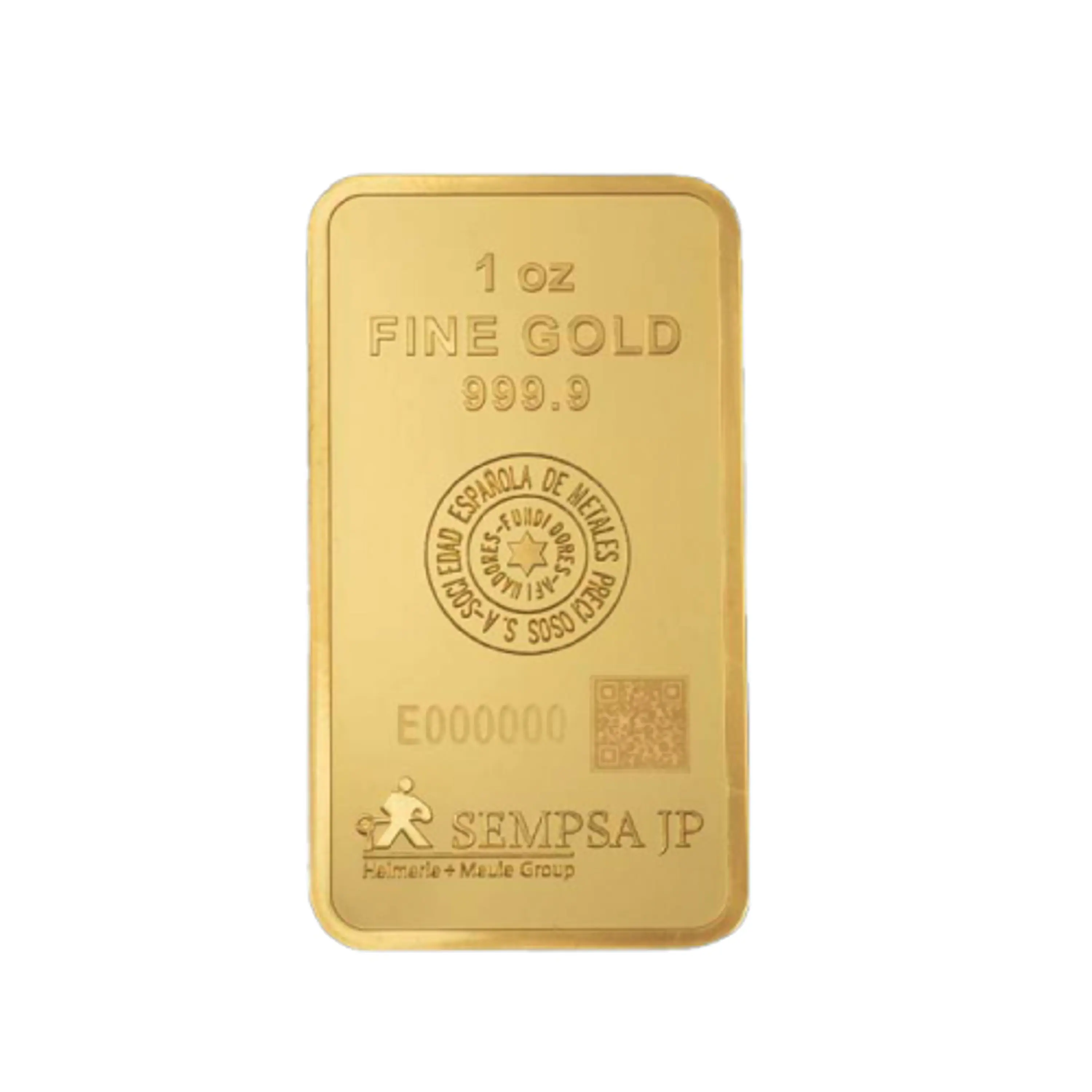 Barra de Oro 24k, peso 1 onza. Origen: ESPAÑA 🇪🇦. Certificación LBMA. 2