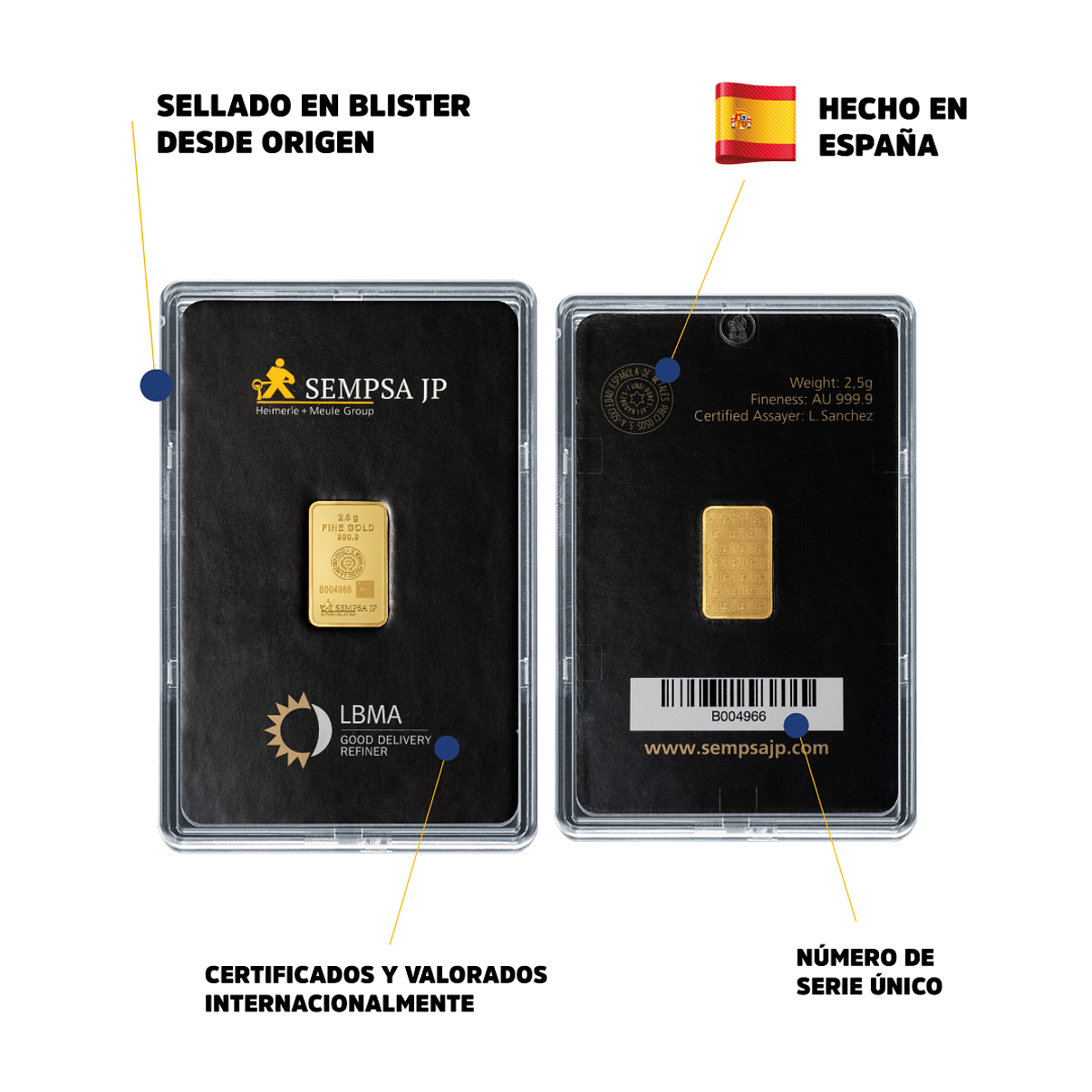 Mini Lingote o Barra Acuñada de Oro 24k, peso 1 onza. Origen: ESPAÑA 🇪🇦. Certificación LBMA. 5
