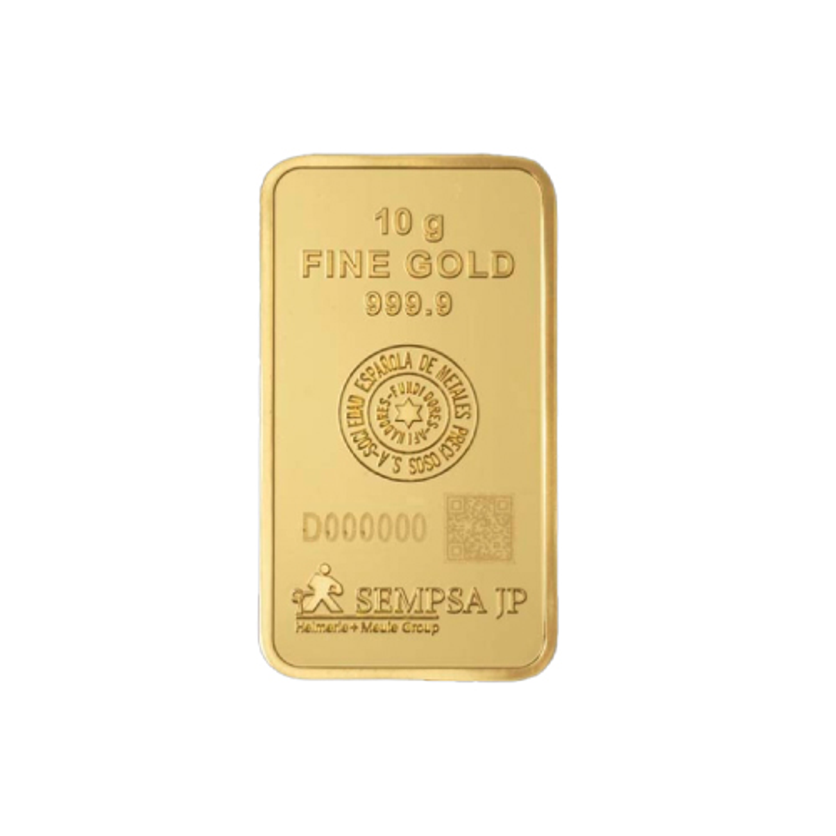 Mini Lingote o Barra Acuñada de Oro 24k, peso 10 gramos Origen: ESPAÑA 🇪🇦. Certificación LBMA. 2