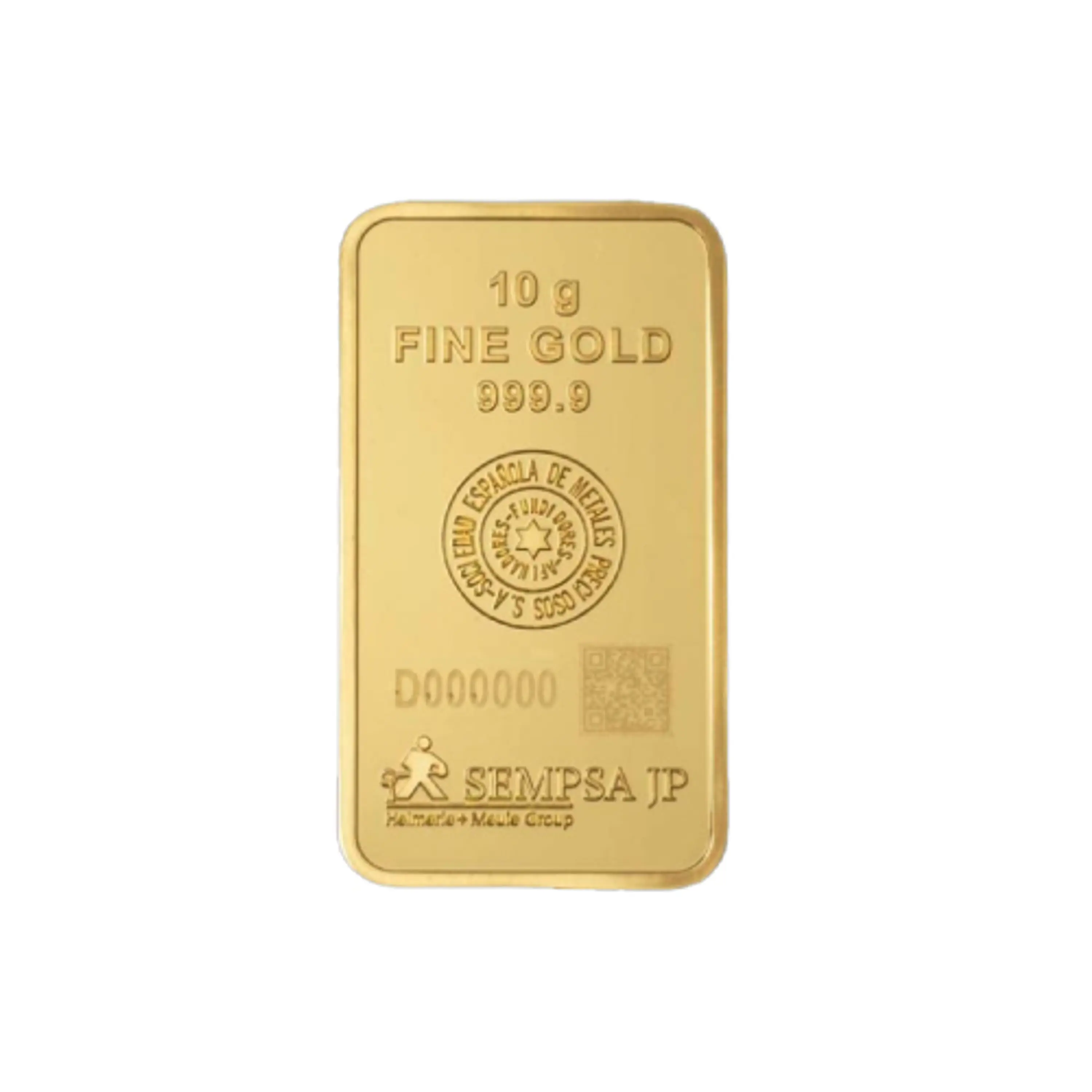 Barra de Oro 24k, peso 10 gramos Origen: ESPAÑA 🇪🇦. Certificación LBMA. 2