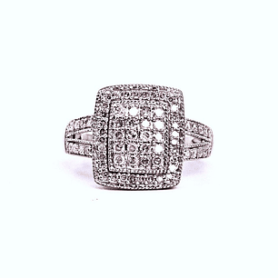 Anillo Oro con Diamantes 18K Peso:4.95 Gr. / Talla : 14.00