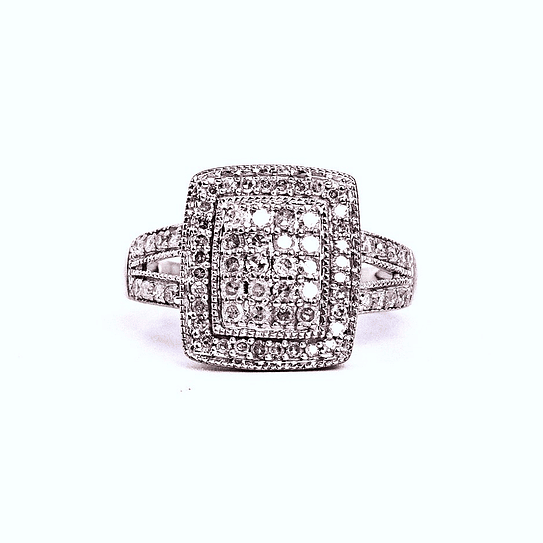 Anillo Oro con Diamantes 18K Peso:4.95 Gr. / Talla : 14.00 1